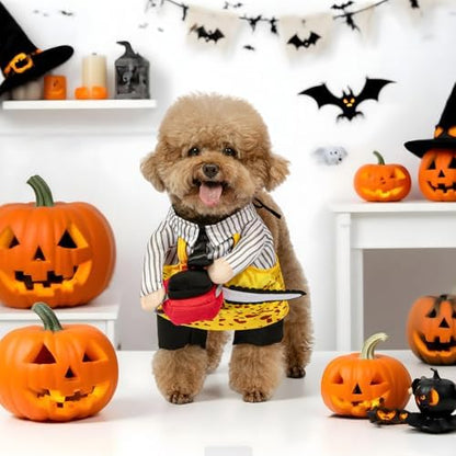 NACOCO Halloween Dog Chainsaw Costume - Pet Cosplay Clothes Cat Special Outfit Apparel Adjustable Puppy Party for Small Medium and Large Dogs(Yellow Chainsaw, XL) - Image 2