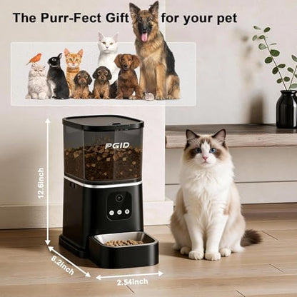 Automatic Cat Feeder,2.4G Automatic Dog Food Dispenser,Auto Dog Feeder with APP Control,5L Timed Auto Cats Food Dispenser w 2-Way Audio for Multiple Pet
