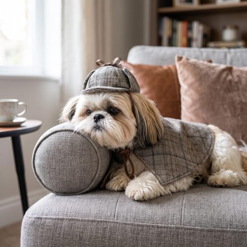2 Pcs Small Dog Halloween Detective Costume, Party Outfit - Image 4