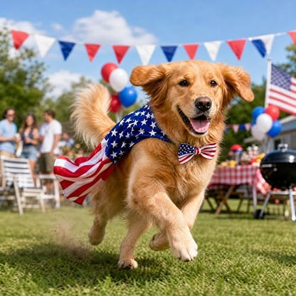 Halloween American Flag Cape Halloween Dog Costume for Large Pets - Image 3