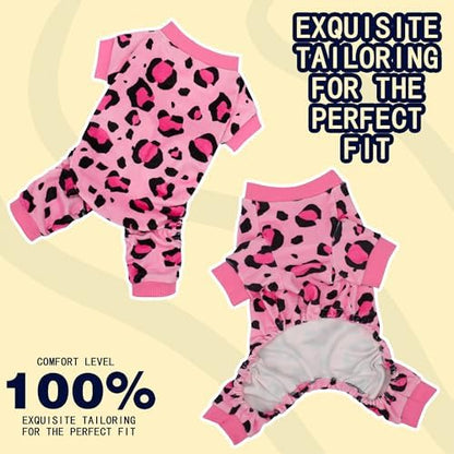 Paiaite Dog Pajamas Onesie: Comfortable Four-Legged Apparel for Small, Medium, & Large Dogs, Polyester Material for Comfort, Wrinkle Resistance, Moisture Wicking, and Stretchiness Pink Leopard 3XL - Image 6