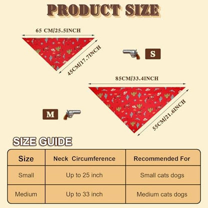 HOWWFALY Pet Cowboy Costume Set Dog Halloween Costumes Cat Cowboy Hat & Bandana Scarf for Small Medium Breeds(Red, Medium) - Image 4