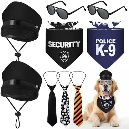 Huhumy 9 Pcs Dog Police Costume Accessory Set for Halloween by Huhumy