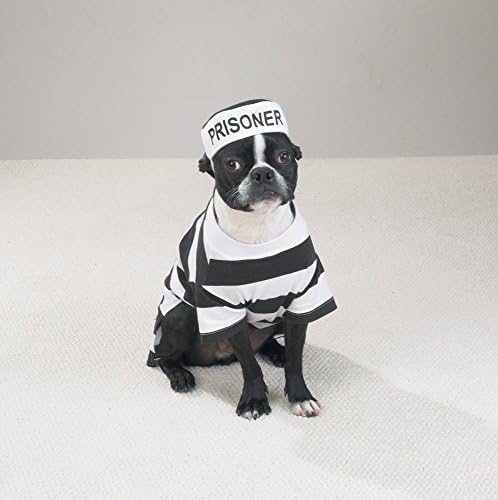 Casual Canine Prison Pooch Costume for Dogs, 24" XL, Black and White - Image 2