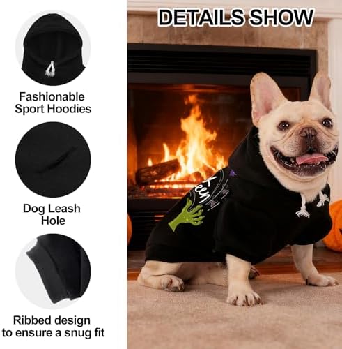 EXPAWLORER Dog Hoodies for Small Medium Large Dogs,Halloween Theme Black S - Image 3