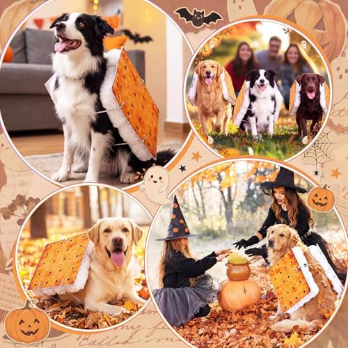 Tallew Dog S'More Costume Pet Marshmallows and Chocolate Costume - Image 6
