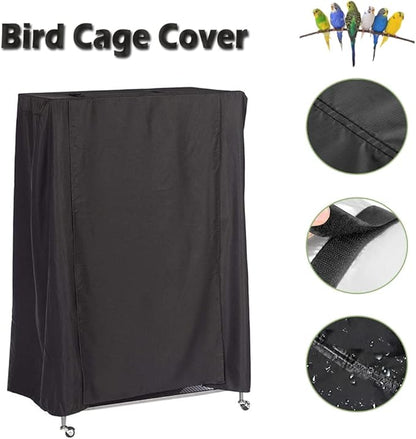 Extra Large Bird Cage Cover Breathable Waterproof Material Universal Black-Out Bird Parrot Cover Good Night Birdcage Cover Sleep Helper for Parrots Parakeets Budgies Macaw (34.5x25x47in)