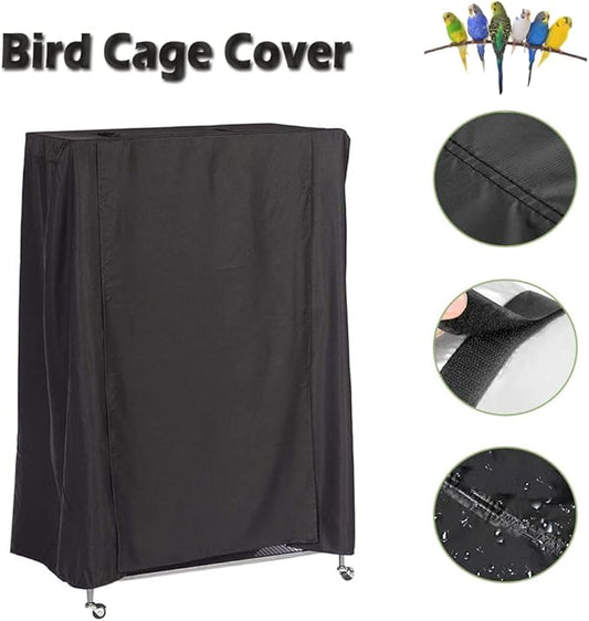 Extra Large Bird Cage Cover Breathable Waterproof Material Universal Black-Out Bird Parrot Cover Good Night Birdcage Cover Sleep Helper for Parrots Parakeets Budgies Macaw (40x27x48in)