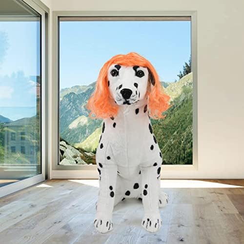 Funny Orange Long Curly Dog Wig, Cat Cosplay Wig, Pet Wigs for Halloween, Christmas, Parties, Festivals, Dog Wigs for Small Medium and Large Dogs - Image 5