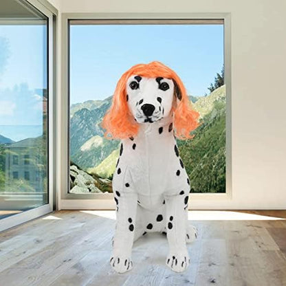 Funny Orange Long Curly Dog Wig, Cat Cosplay Wig, Pet Wigs for Halloween, Christmas, Parties, Festivals, Dog Wigs for Small Medium and Large Dogs - Image 5
