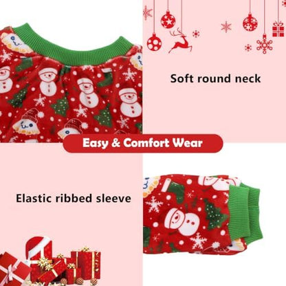 CuteBone Small Dogs Outfit Soft Puppy Onesies Pjs Christmas Dog Pajamas Pet Coat Cat Apparel Comfy Doggie Jumpsuit Bodysuit for All Seasons P358XS - Image 3