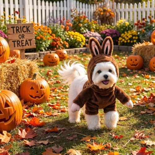 Halloween Small Large Dog Costume Elf Outfit,Brown XL - Image 6