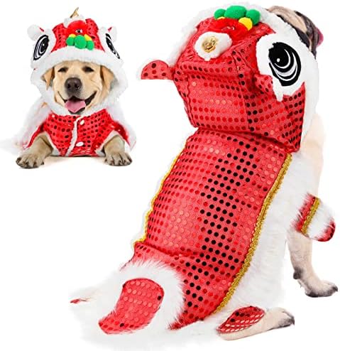 LEIFIDE Chinese New Year Dog Costume, Lunar Dog Outfit, Small, Red by LEIFIDE