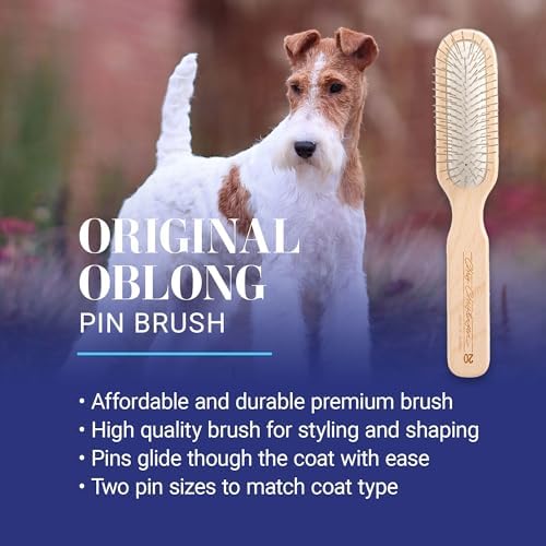Chris Christensen 20 mm Oblong Pin Dog Brush, Original Series, Groom Like a Professional, Stainless Steel Pins, Lightweight Beech Wood Body, Ground and Polished Tips - Image 2