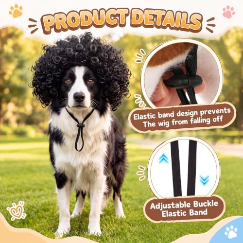 6 Pcs Funny Cat and Dog Wigs with Hairpin Glasses, Fashion - Image 4