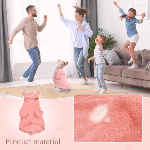 NACOCO Halloween Pig Dog Costume - Pet Christmas New Year Hoodie Warm Party Coat Outfit for Small and Medium Cat Dog Clothes(Pink Pig,S) - Image 3