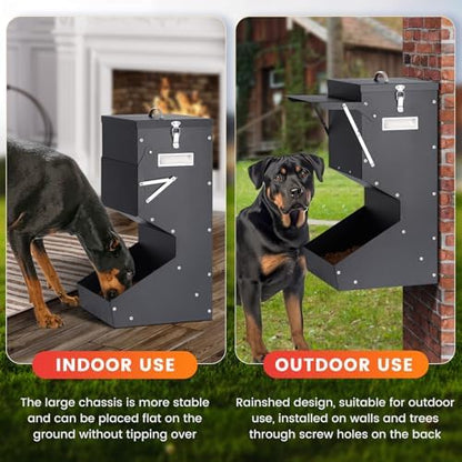 Automatic Dog Feeder for Large Breed Outdoor Metal Pet Feeder