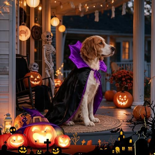 Vampire Cloak Dog Halloween Costumes for Medium Dogs Dog Devil Cape - Image 6