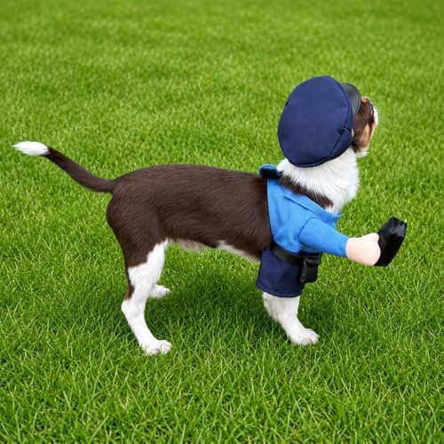 Police Officer Pet Halloween Costume with Radio, Hat and Toy Handcuffs - Small to Medium-Large Breed Funny Clothes Outfit Apparel (Small) - Image 4
