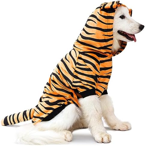 Dog Halloween Tiger Costume Pet Funny Uniform Cat Tiger Cosplay Clothes for Small to Medium Dogs(S) by NIULA