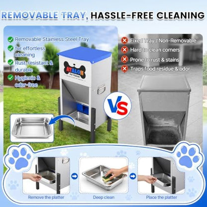 25 lb Automatic Dog Feeder for Large Breeds, 3 Adjustable Heights