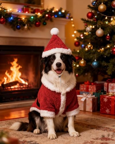 CuteBone Christmas Dog Costumes for Small, Medium, Large Dogs – Santa Claus Pet Cosplay Outfits | Cute Puppy Costume for Holiday Party, Dress-Up, Photo Shoots GBZ05XXL - Image 4