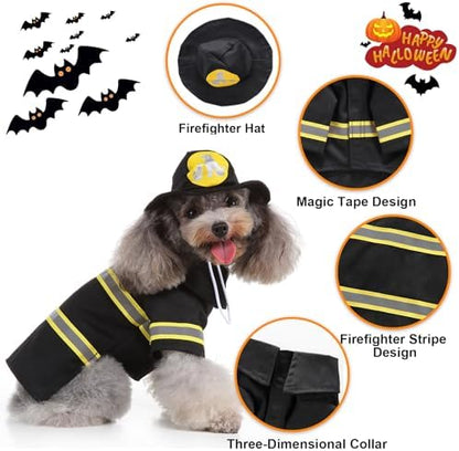 Firefighter Dog Costume Halloween Pet Fireman Halloween Cosplay Costumes - Image 2