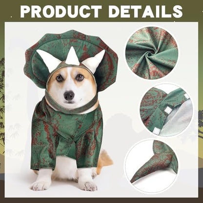 Huhumy Triceratops Dog Costume Halloween Dino Dog Costume Cosplay, Small - Image 3