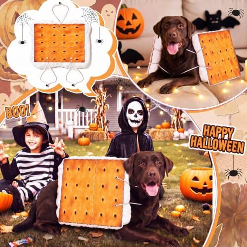 Tallew Dog S'More Costume Pet Marshmallows and Chocolate Costume - Image 5