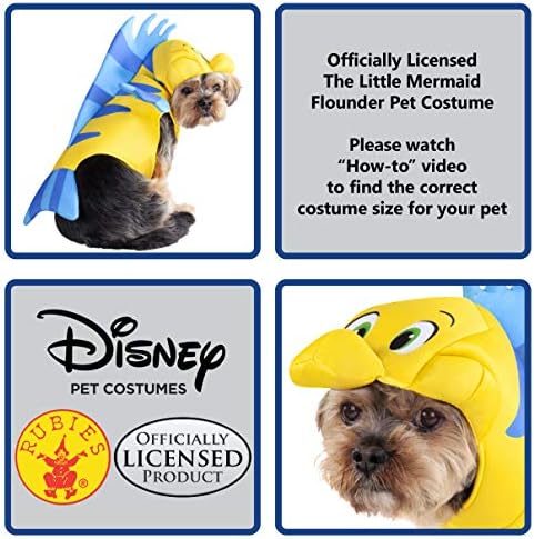 Rubies at Party City Disney Little Mermaid: Flounder Pet Costume for for Dogs or Cats, XL - Image 2