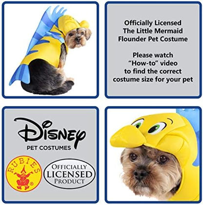 Rubies at Party City Disney Little Mermaid: Flounder Pet Costume for for Dogs or Cats, XL - Image 2