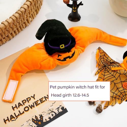 ANIAC Dog Pumpkin Costume Halloween Cat Pumpkin Outfit Funny Puppy Clothes for Small Dogs Pet Party Cosplay Accessories (Orange Hat, Free Size for Hat) - Image 5