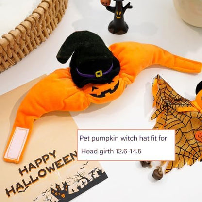 ANIAC Dog Pumpkin Costume Halloween Cat Pumpkin Outfit Funny Puppy Clothes for Small Dogs Pet Party Cosplay Accessories (Orange Hat, Free Size for Hat) - Image 5