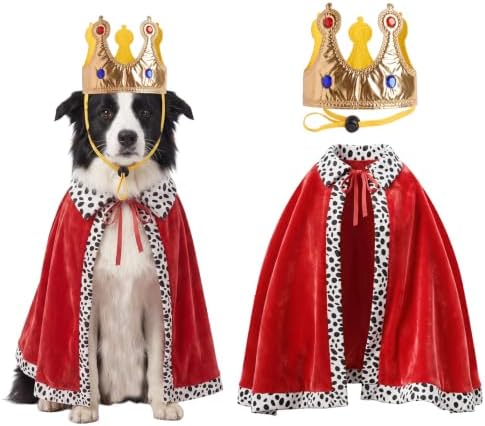 Dog Costume Dog Halloween Costumes Large Dog King Cloak Crown Set by Unknown