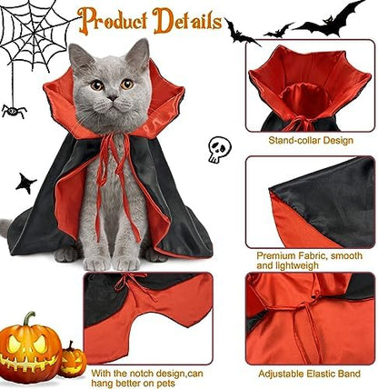 Halloween Costume for Dog, Dog Vampire Costume with Stand-Up Collar - Image 3