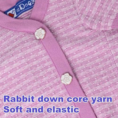 Pink Female Soft Rabbit Cashmere core-Spun Knit Pet Sweater for Small Dog and Medium Dogs – Soft Stretchy and Stylish Winter Apparel for Pets – Fits Pets 10-30 lbs - Image 2