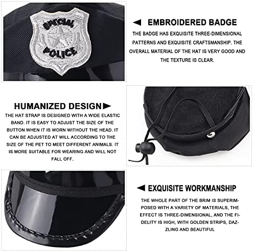 Yewong 2-Piece Pet Police Costume Accessory Set - Dog & Cat Police Hat with Necktie & Dress Up Kit for Halloween & Christmas Cosplay - Image 5