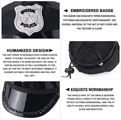 Yewong 2-Piece Pet Police Costume Accessory Set - Dog & Cat Police Hat with Necktie & Dress Up Kit for Halloween & Christmas Cosplay - Image 5