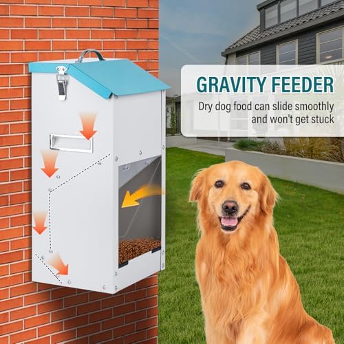 15lbs Automatic Dog Feeder Outdoor Dog Food Dispenser
