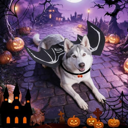 Dog Halloween Bat Wings Costume L，Pet Halloween Cosplay Apparel Large - Image 7