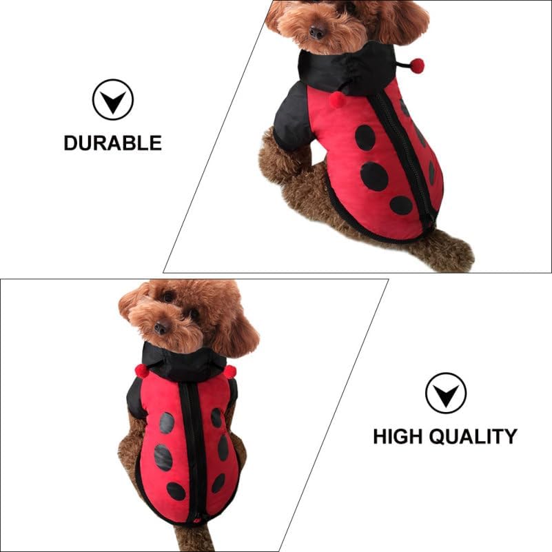 Abaodam Ladybug Dog Cat Costume for Halloween, Small Pet Ladybug Costume - Image 3