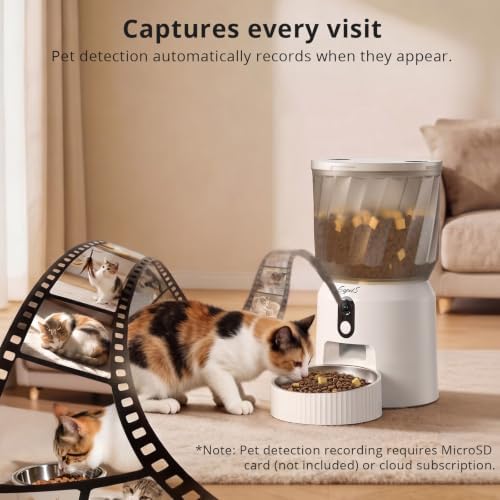 Automatic Cat Feeder with Camera, 2K Video, WiFi, Backup Power, 4L