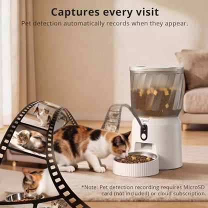 Automatic Cat Feeder with Camera, 2K Video, WiFi, Backup Power, 4L