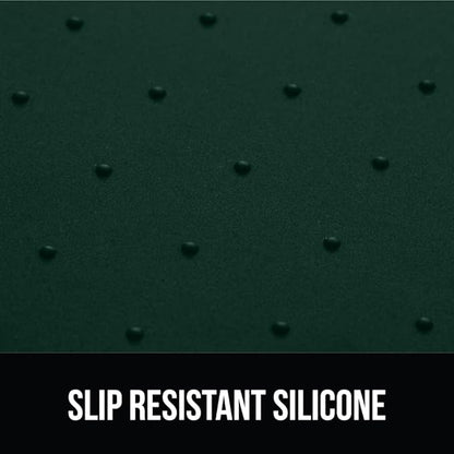 GORILLA GRIP 100% Waterproof Raised Edge BPA Free Silicone Pet Feeding Mat, Dog Cat Food Mats Contain Spills Protects Floors, Placemats for Cats and Dogs Water Bowl, Pets Accessories 32x24 Green