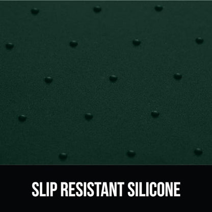 GORILLA GRIP 100% Waterproof Raised Edge BPA Free Silicone Pet Feeding Mat, Dog Cat Food Mats Contain Spills Protects Floors, Placemats for Cats and Dogs Water Bowl, Pets Accessories 28x18 Green