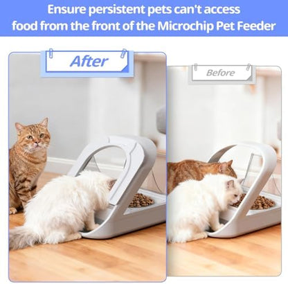 Front Cover for Automatic Microchip Cat Pet Feeder - Prevents Persistent Pet from Getting Food from The Front of The Feeder, 2 Pack