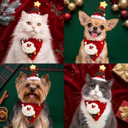 Dog Christmas Costume,Handmade Dog Outfits, Christmas Tree Pet Hat & Cute Santa Cat Costume – Gifts for Cats and Small Sized Dogs, Party & Photos, Outgoing - Image 5