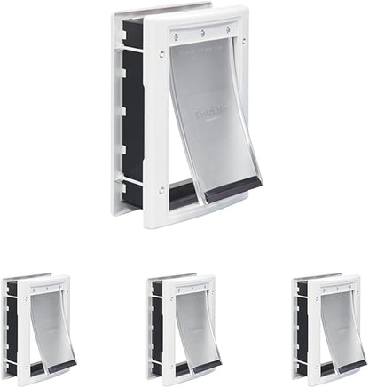 PetSafe Plastic Pet Door - Easy Install for Wood,PVC Metal & Paneled Doors - Rust-Free Plastic Frame - Flap Dimensions 5 1/4" W x 8 1/8" H - for Small Pets Weighing Up to 15 Lb,(Pack of 4)