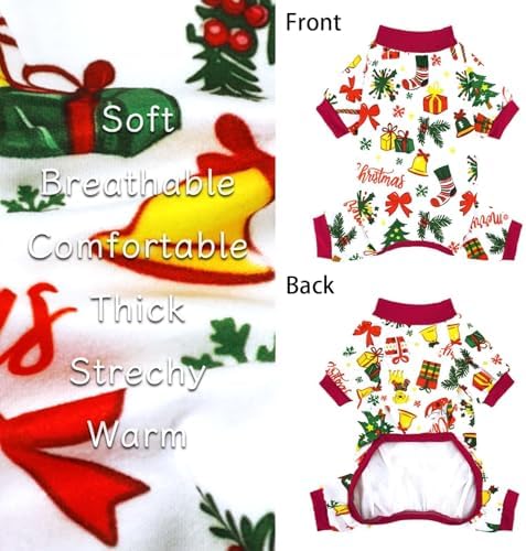 XPUDAC 4 Pack Christmas Dog Pajamas Santa Pet Clothes for Small Dogs, M - Image 5