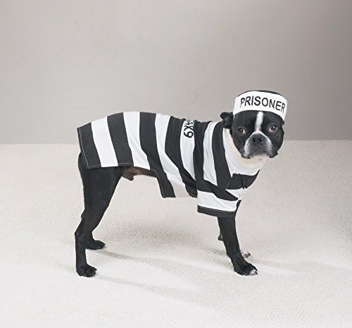 Casual Canine Prison Pooch Costume for Dogs, 24" XL, Black and White - Image 3